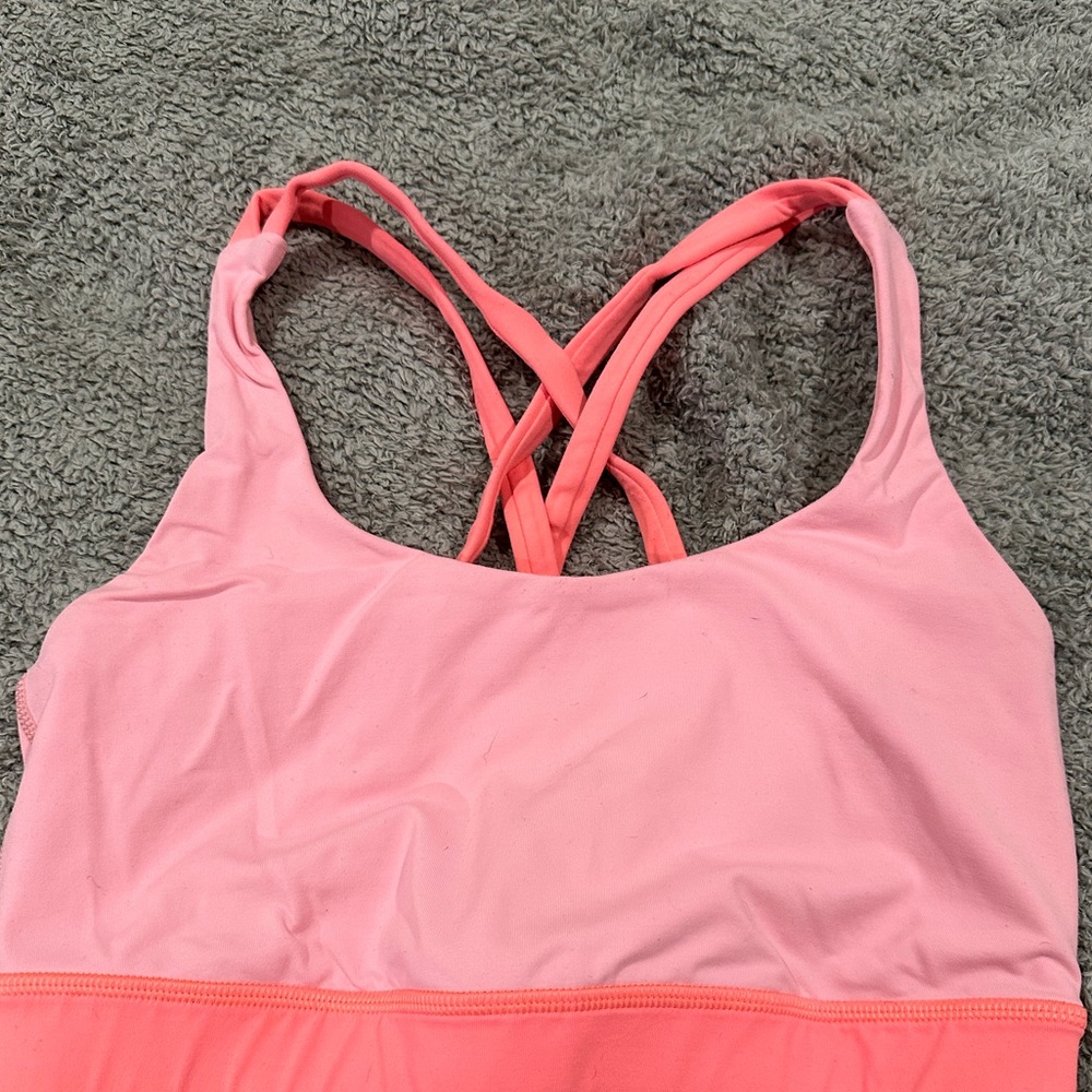 Pink/coral Lulu sports bra